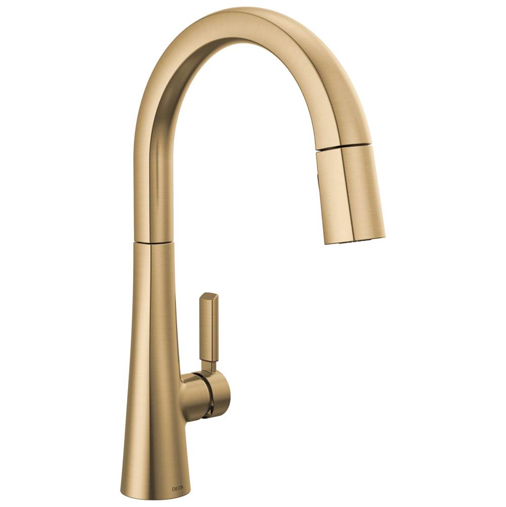 Delta Faucet - MonroviaE Single Handle Pull-Down Kitchen Faucet - Lumicoat® Champagne Bronze