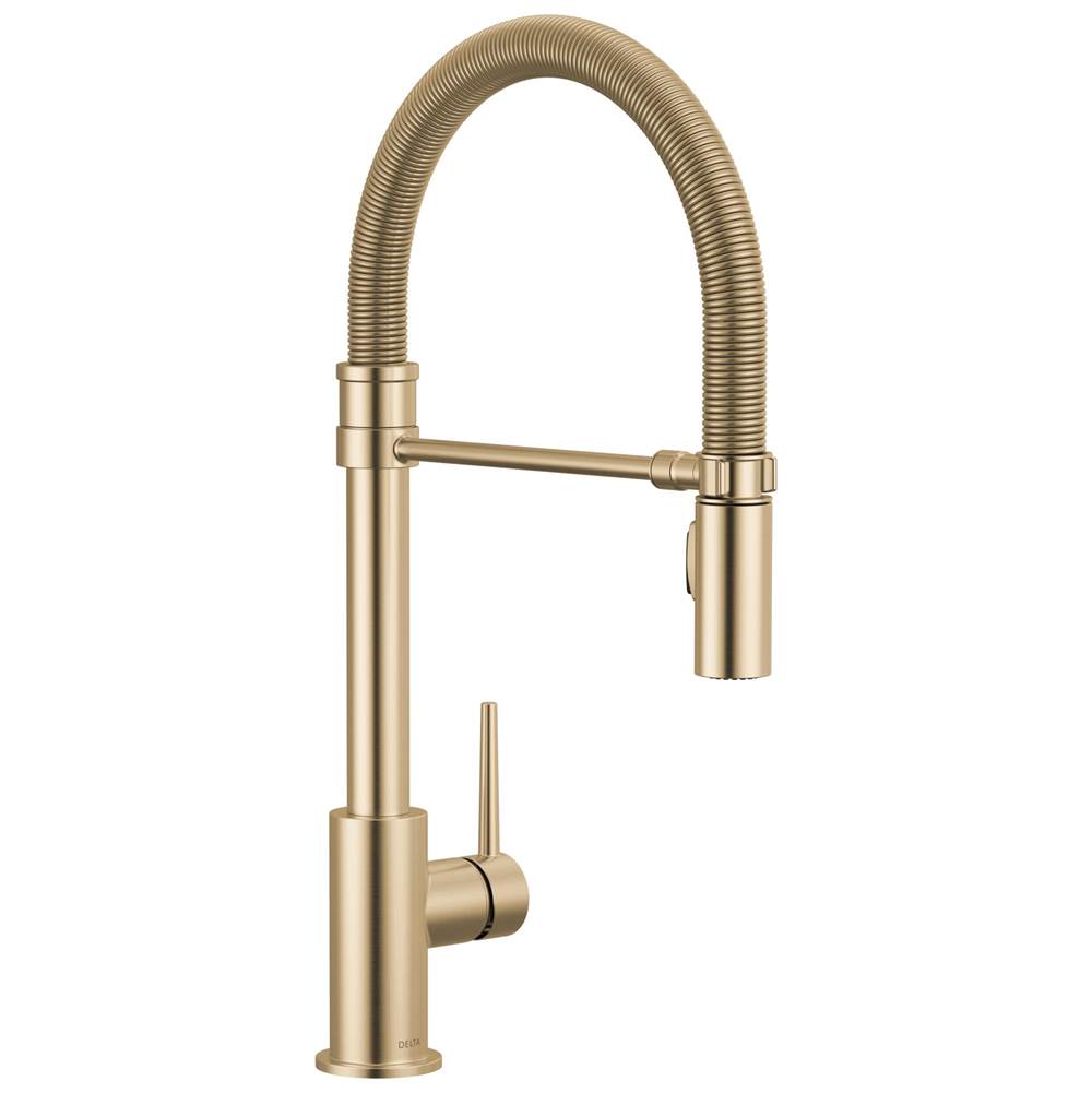 Delta Faucet - Trinsic Single-Handle Pull-Down Spring Kitchen Faucet - Champagne Bronze