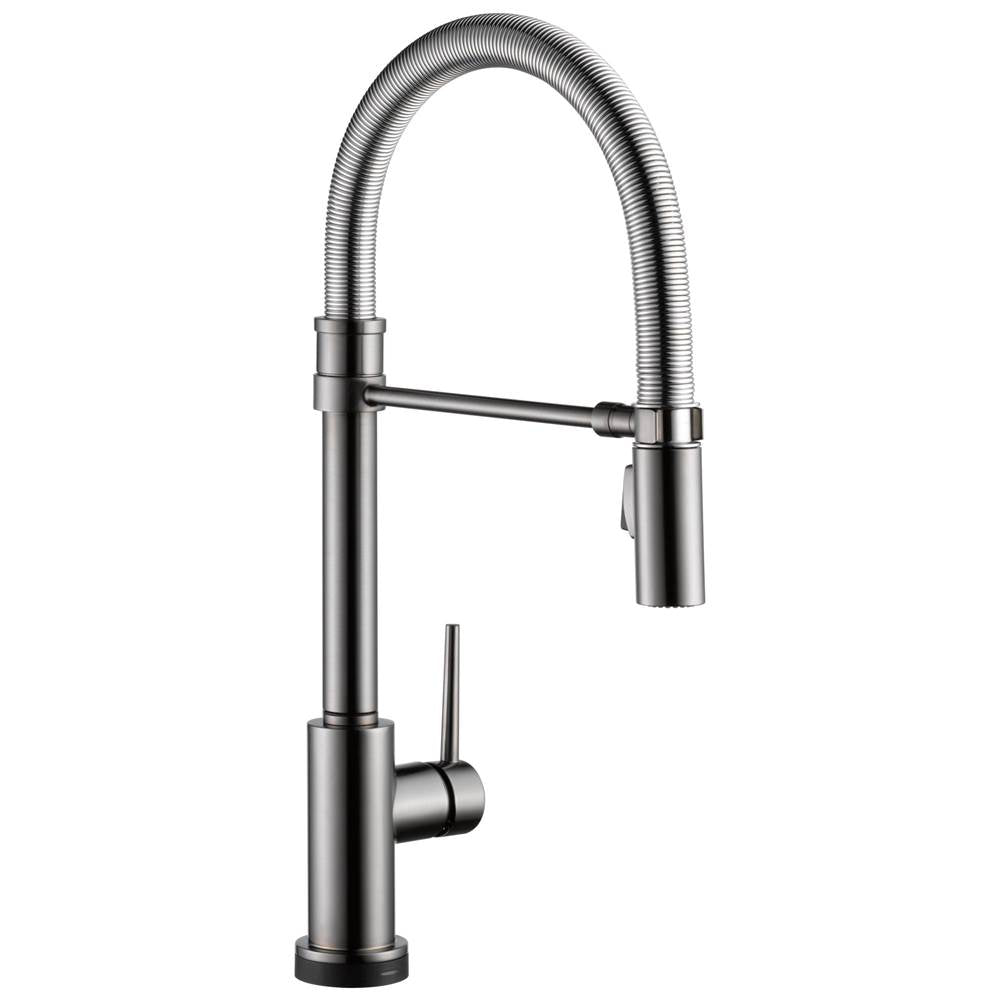 Delta Faucet - Trinsic Single-Handle Pull-Down Spring Kitchen Faucet with Touch<sub>2</sub>O Technology - Black Stainless