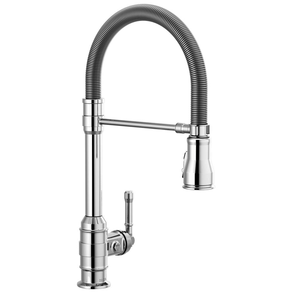 Delta Faucet - BroderickE Single Handle Pull-Down Kitchen Faucet With Spring Spout - Chrome