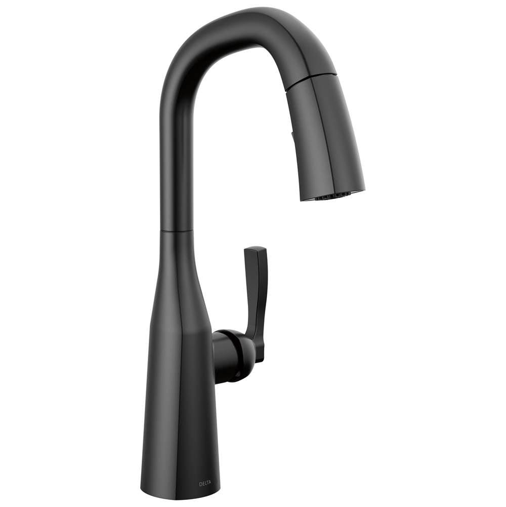 Delta Faucet - Stryke Single Handle Pull-Down Bar/Prep Faucet - Matte Black