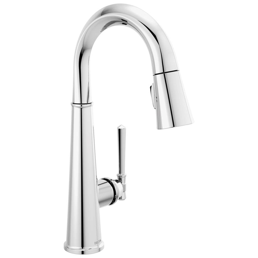 Delta Faucet - EmmelineE Single Handle Pull Down Bar/Prep Faucet - Lumicoat® Chrome