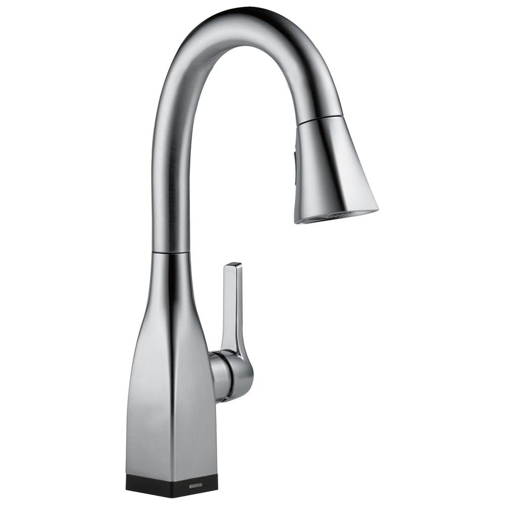 Delta Faucet - Mateo Single Handle Pull-Down Bar / Prep Faucet with Touch<sub>2</sub>O Technology - Arctic Stainless