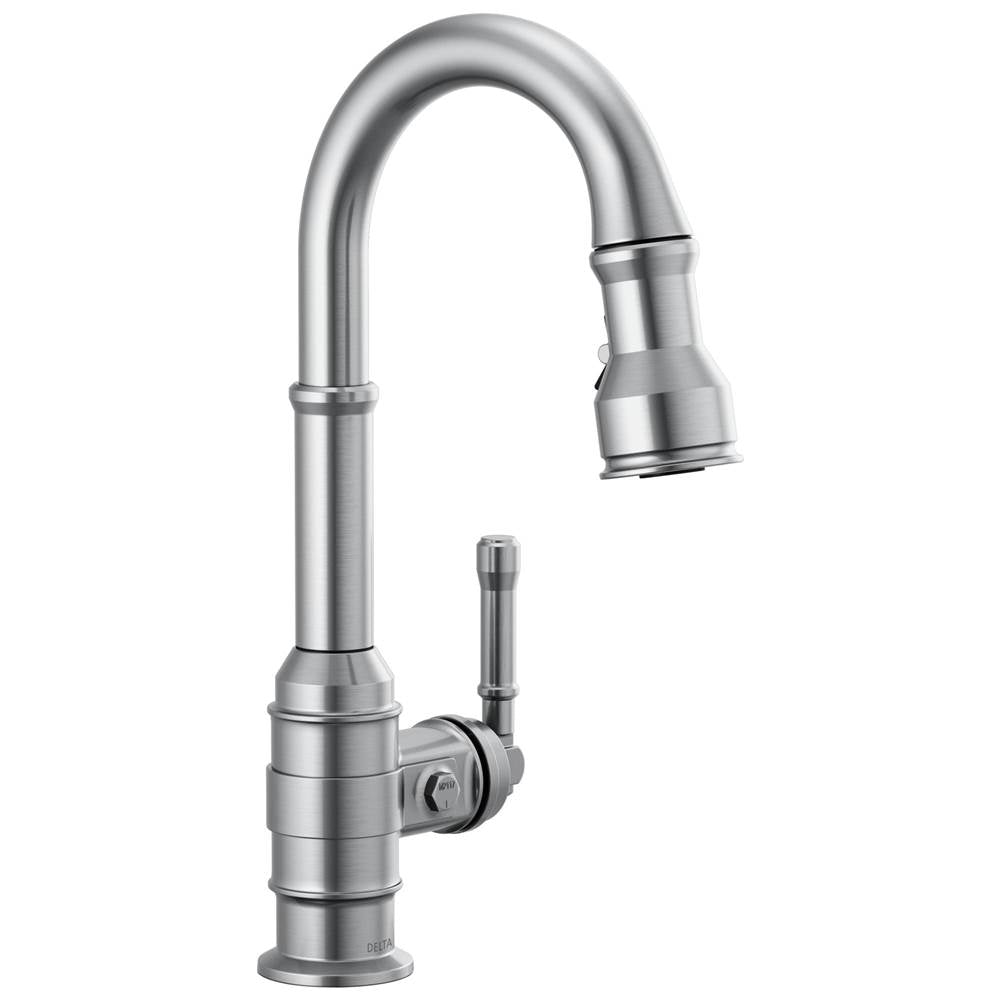 Delta Faucet - BroderickE Single Handle Pull-Down Bar/Prep Faucet - Arctic Stainless