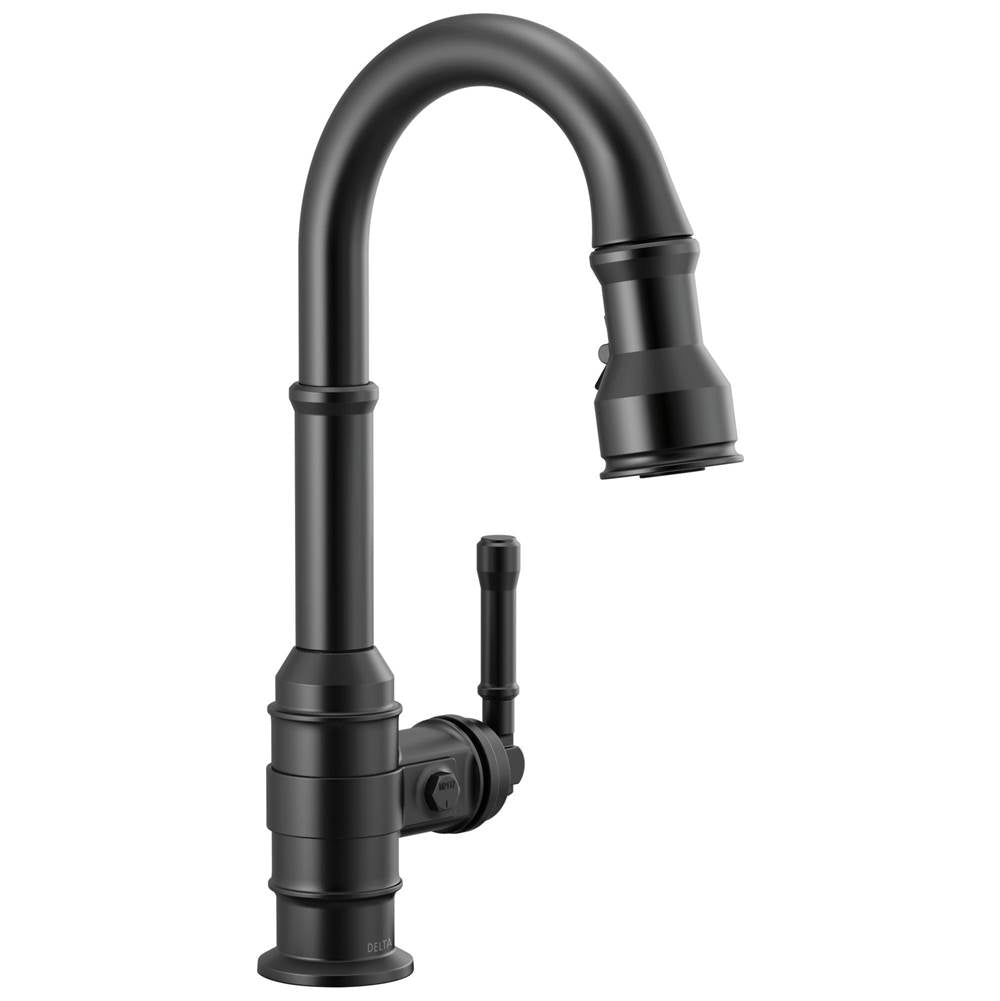Delta Faucet - BroderickE Single Handle Pull-Down Bar/Prep Faucet - Matte Black