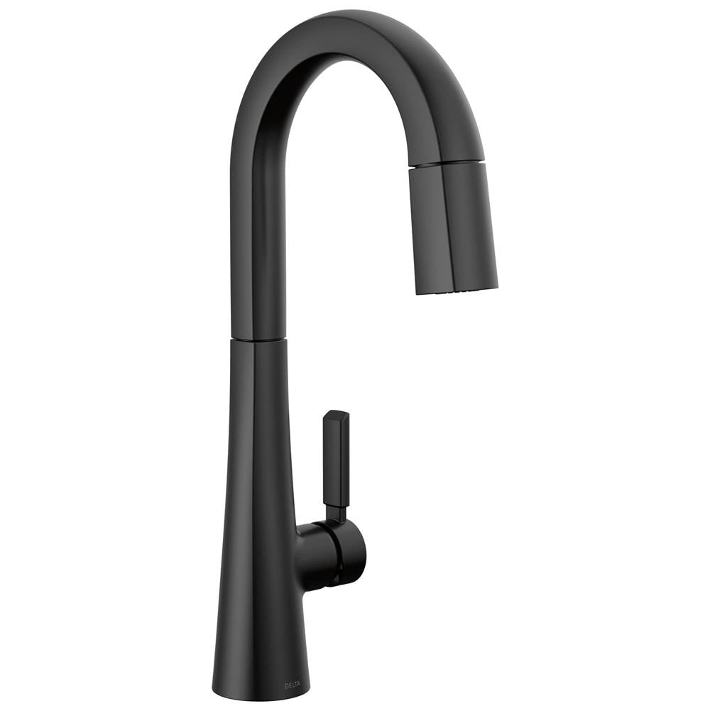 Delta Faucet - MonroviaE Single Handle Pull-Down Bar/Prep Faucet - Matte Black