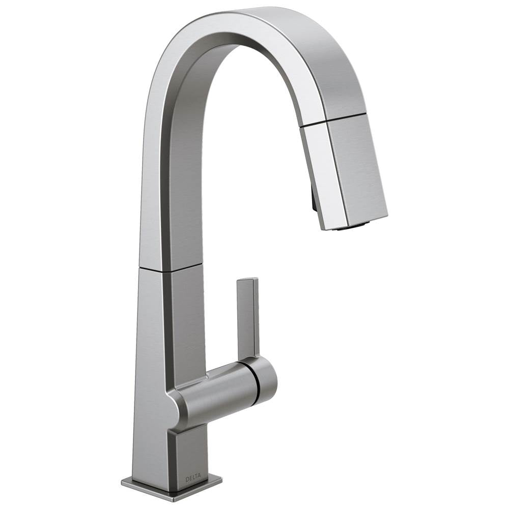 Delta Faucet - PivotalE Single Handle Pull Down Bar/Prep Faucet - Arctic Stainless