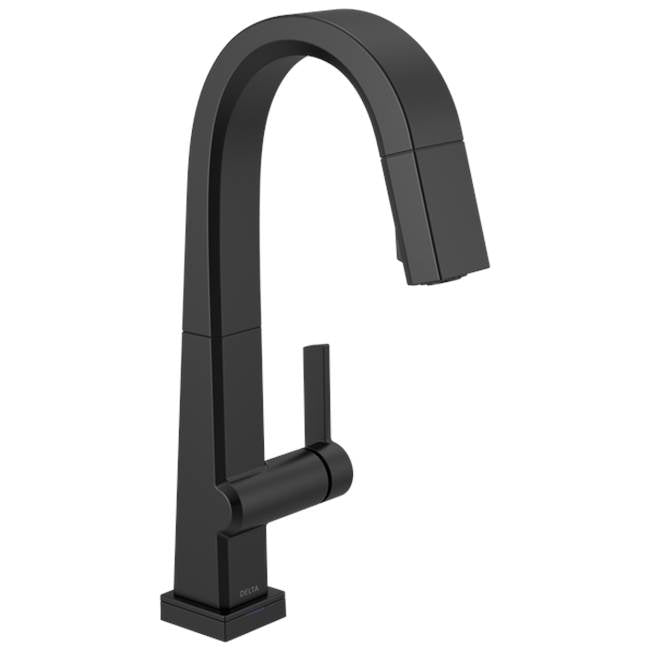 Delta Faucet - PivotalE Single Handle Pull-Down Bar / Prep Faucet With Touch2O Technology - Matte Black