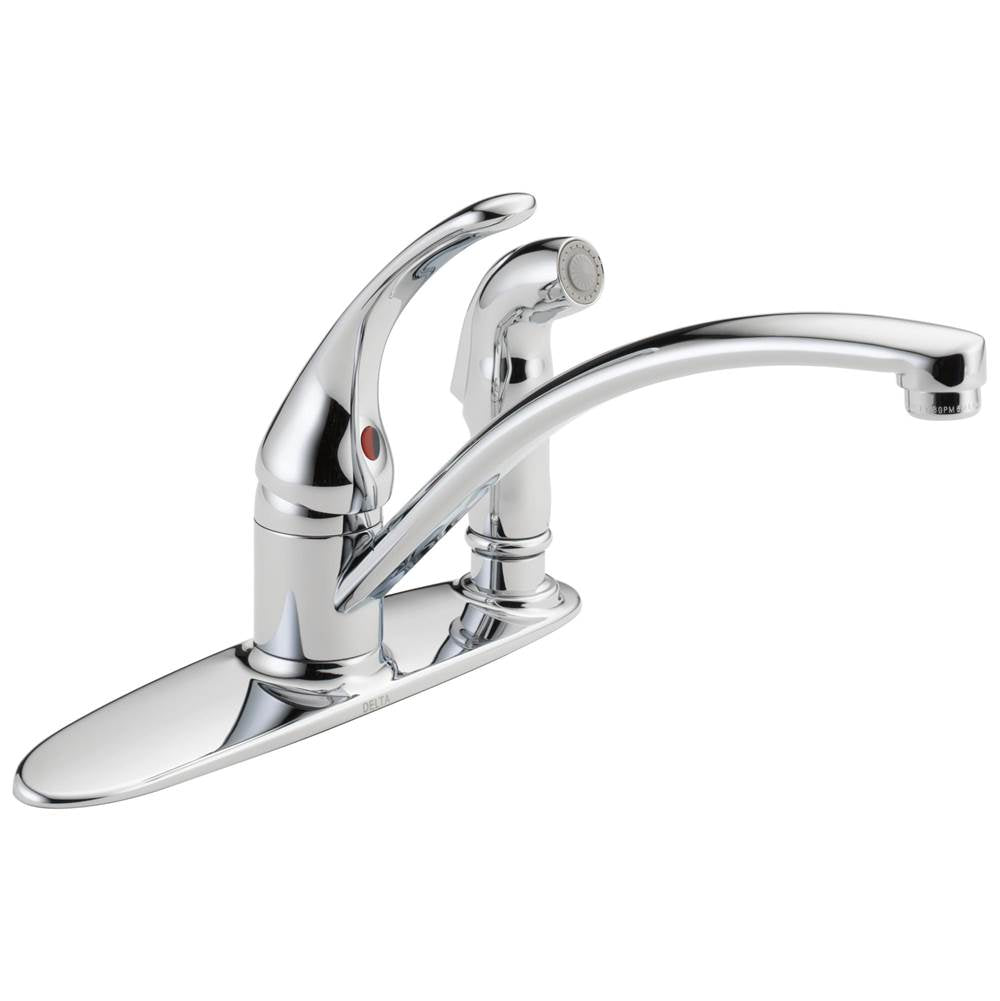 Delta Faucet - Foundations Single Handle Kitchen Faucet with Integral Spray - Chrome