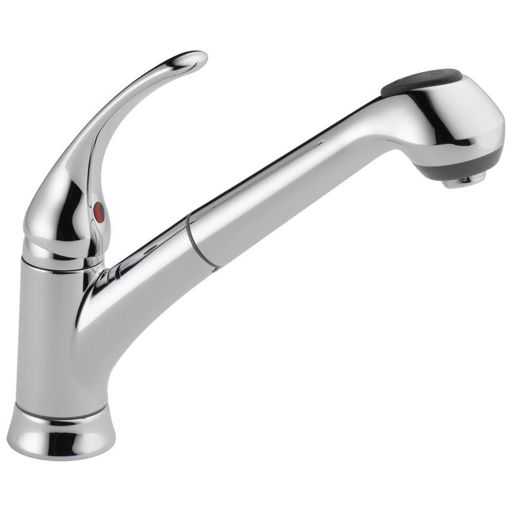 Delta Faucet - Foundations Single Handle Pull-Out Kitchen Faucet - Chrome
