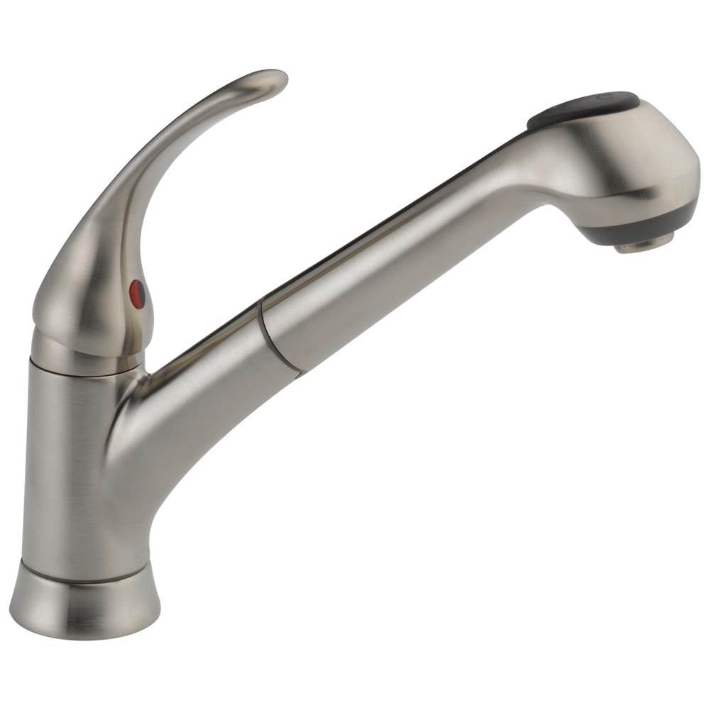 Delta Faucet - Foundations Single Handle Pull-Out Kitchen Faucet - Stainless