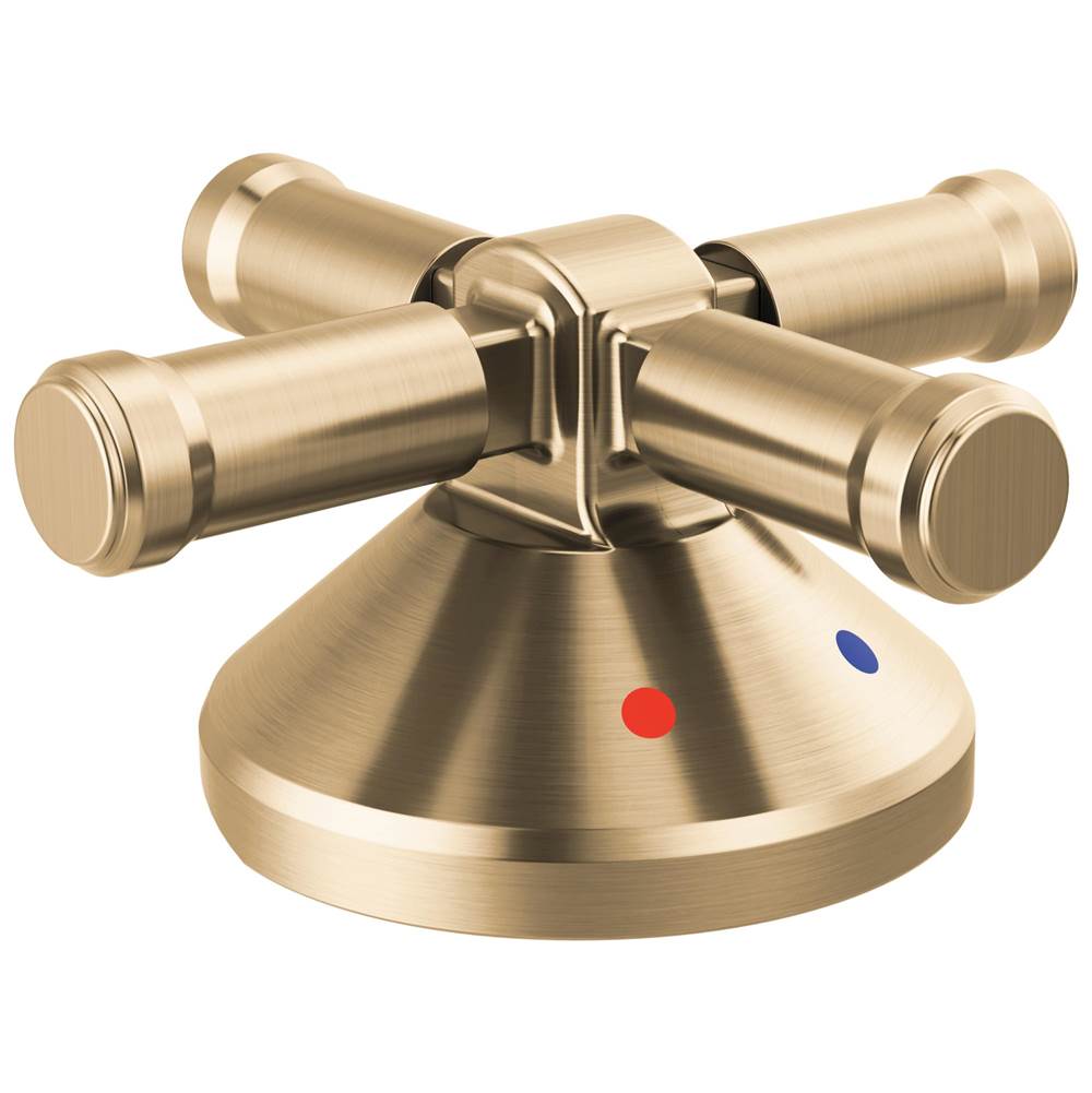Delta Faucet - BroderickE 3-Hole Roman Tub w/Hand Shower - Handle Kit-Cross - Lumicoat® Champagne Bronze
