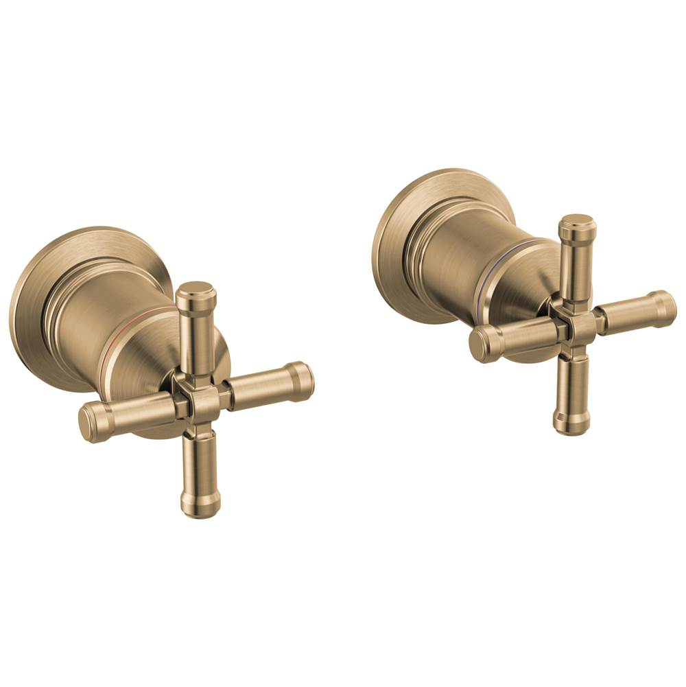 Delta Faucet - BroderickE Wall Mount Tub Filler Handle Kit-Cross - Lumicoat® Champagne Bronze