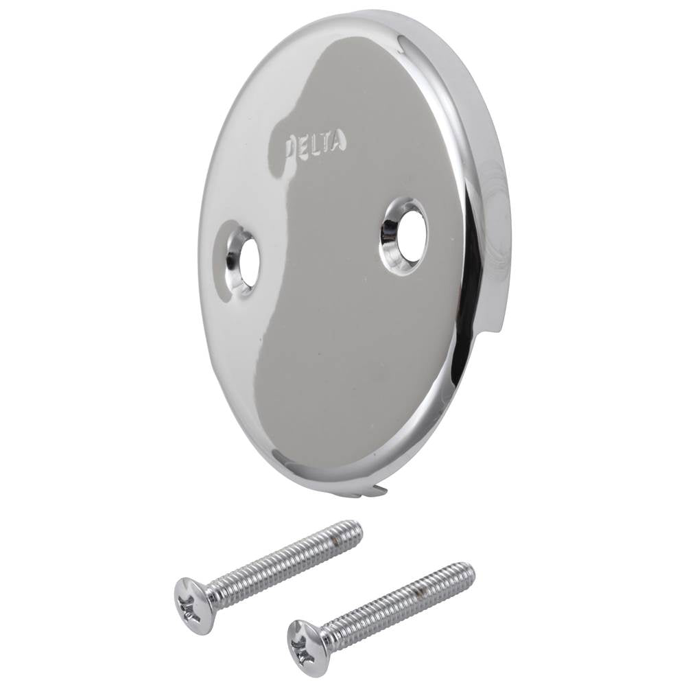Delta Faucet - Other Overflow Plate & Screws - No Trip Lever - Chrome