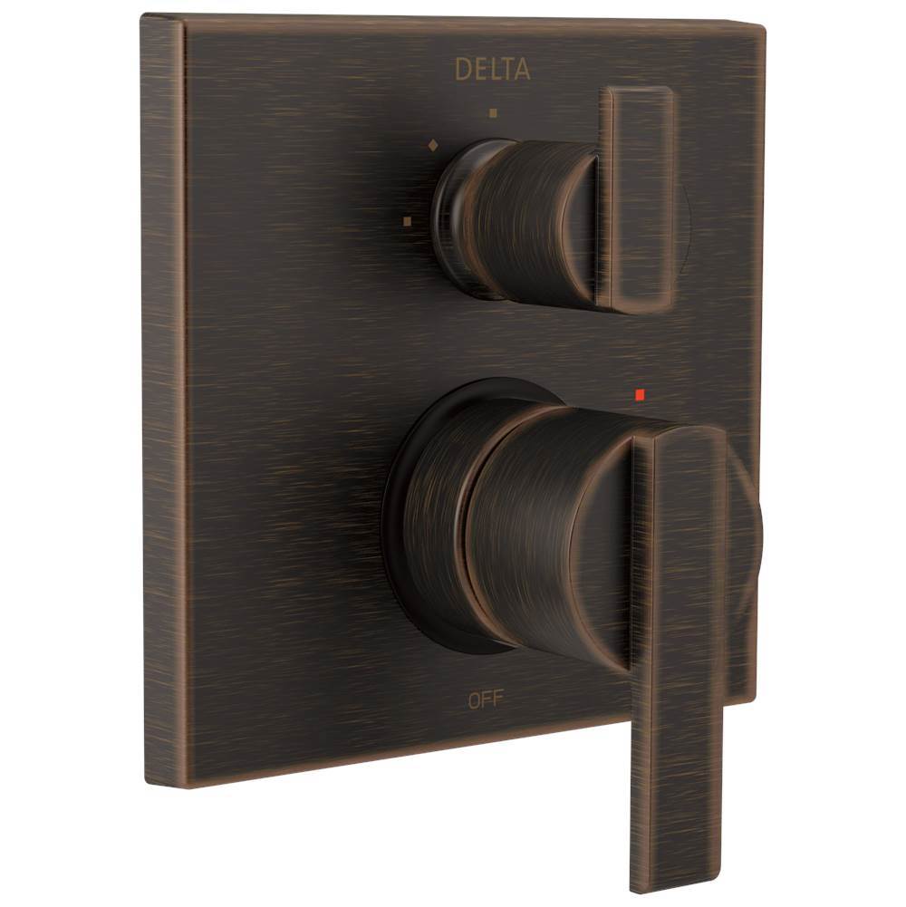 Ara Angular Modern Monitor 14 Series Valve Trim with 3-Setting Integrated Diverter