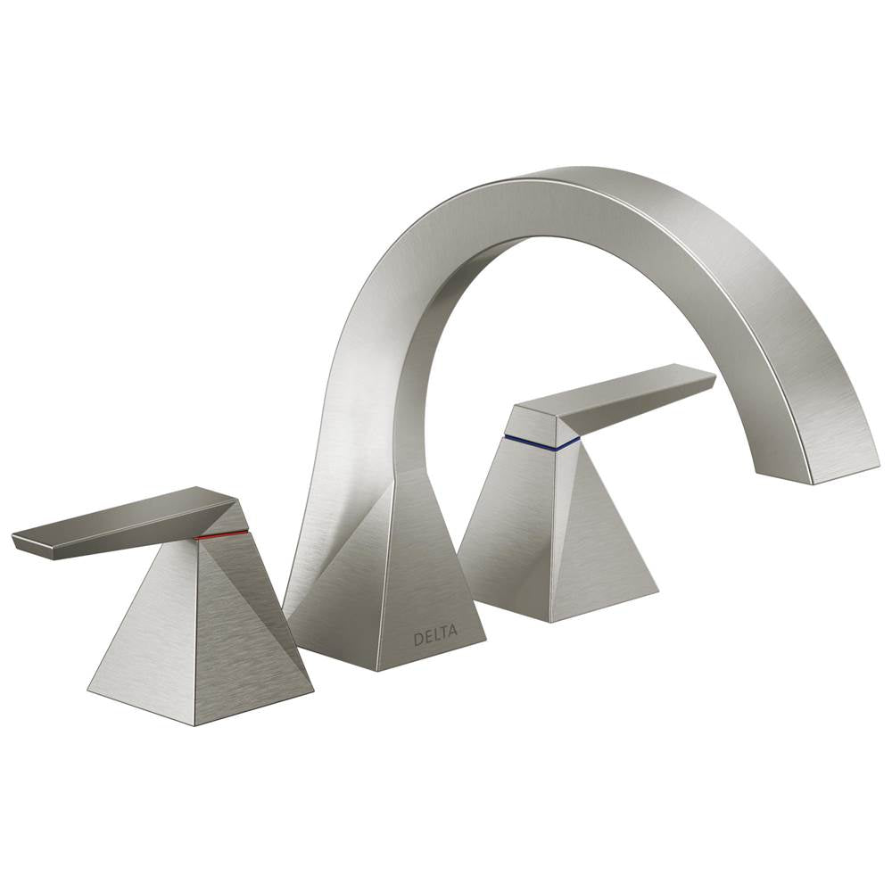 Delta Faucet - TrillianE Two-Handle Roman Tub Trim - Lumicoat® Stainless