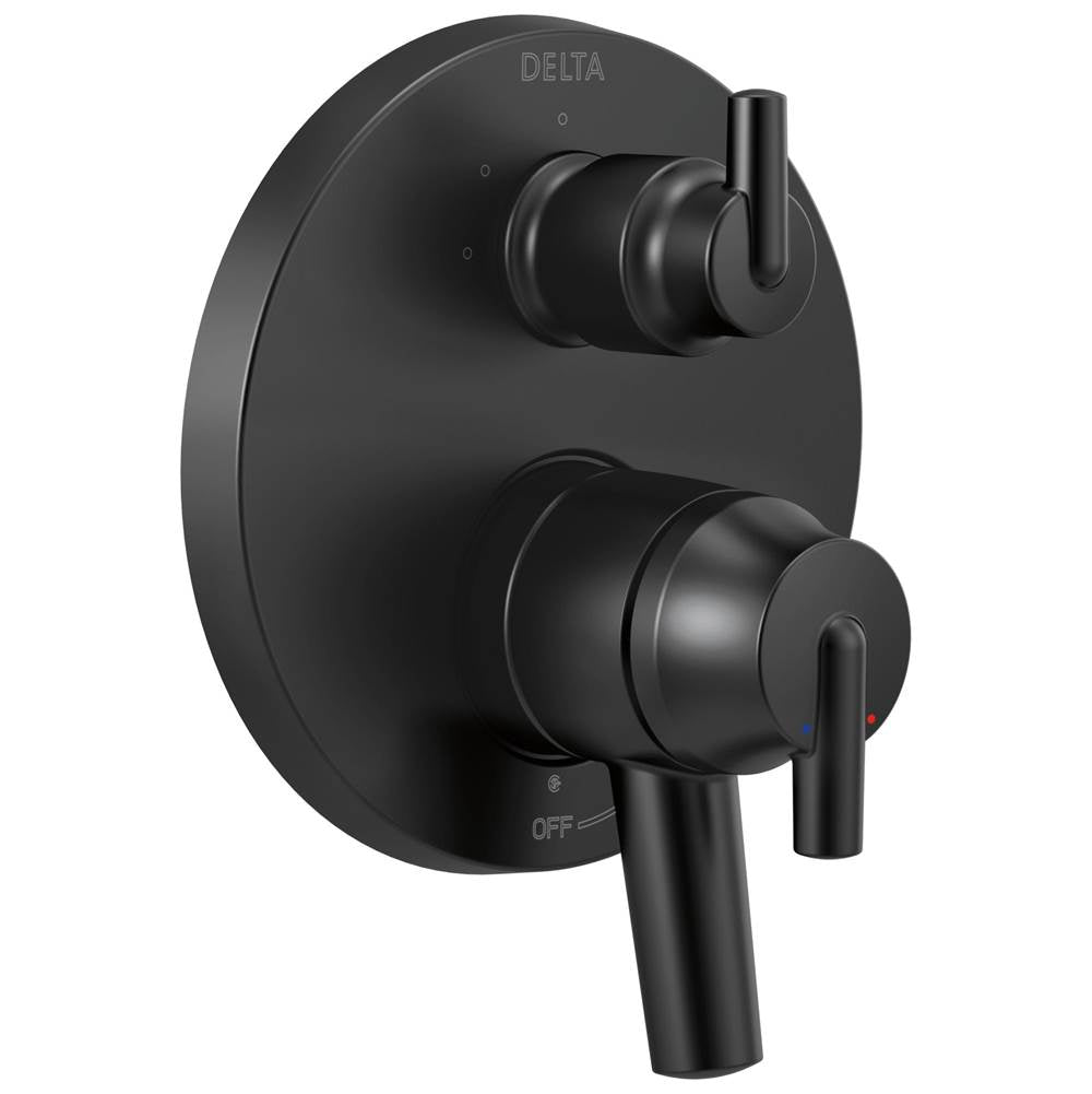 Delta Faucet - Trinsic Contemporary Monitor 17 Series Valve Trim with 3-Setting Integrated Diverter - Matte Black