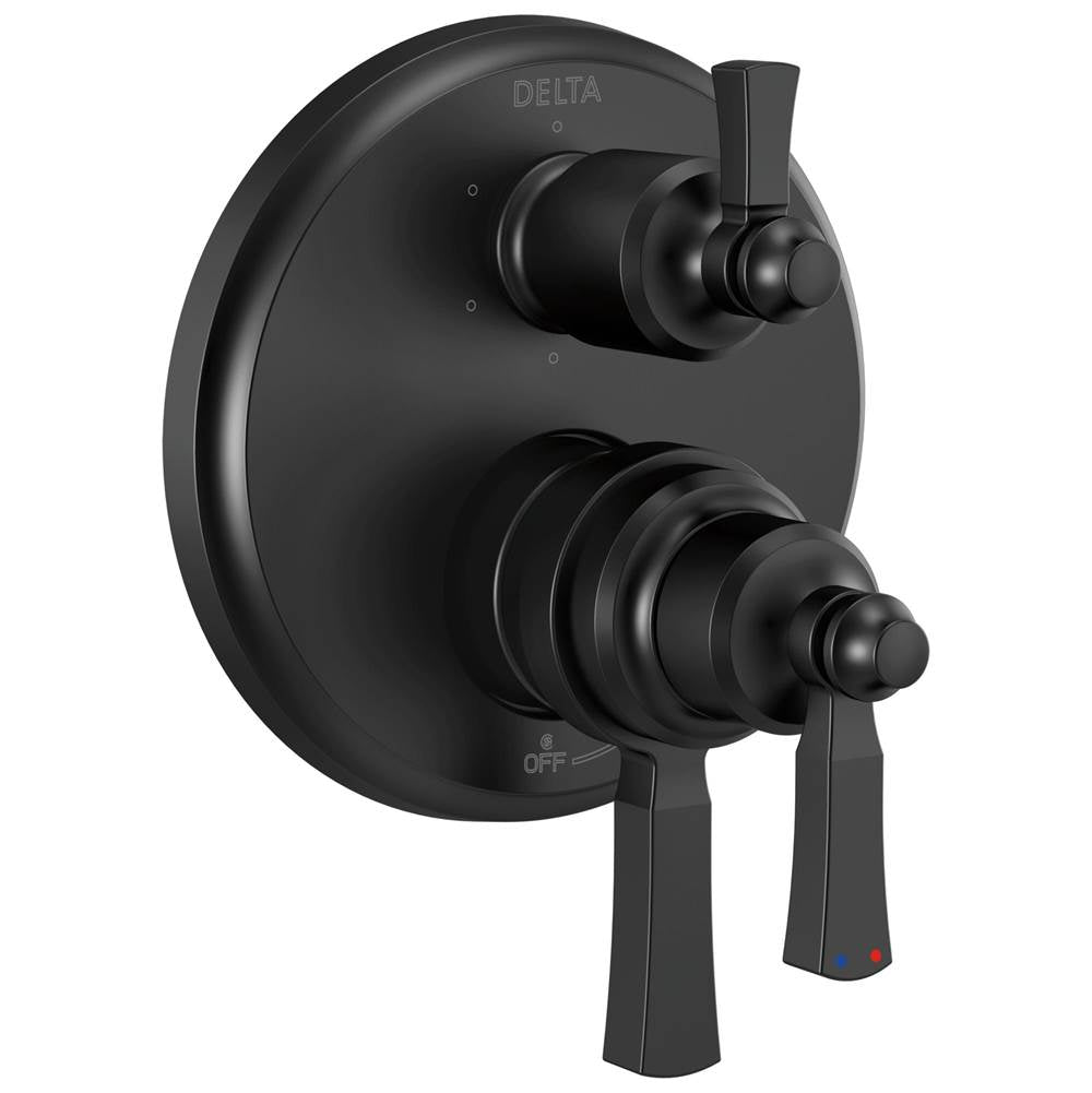 Delta Faucet - DorvalE Traditional 2-Handle Monitor 17 Series Valve Trim with 6 Setting Diverter - Matte Black