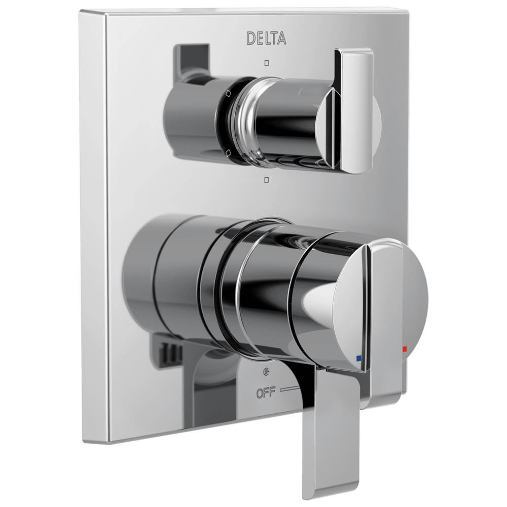 Delta Faucet - Ara Angular Modern Monitor 17 Series Valve Trim with 6-Setting Integrated Diverter - Chrome