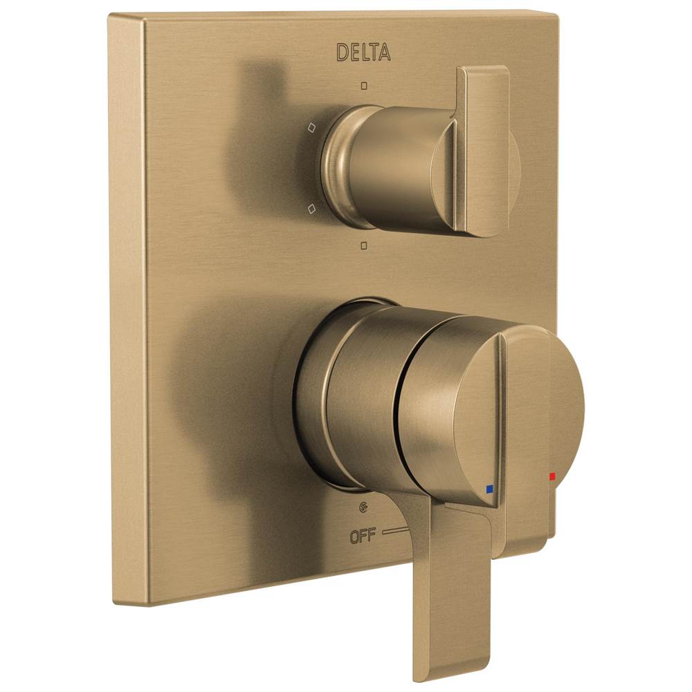 Delta Faucet - Ara Angular Modern Monitor 17 Series Valve Trim with 6-Setting Integrated Diverter - Champagne Bronze
