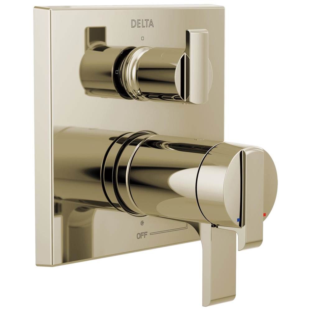 Delta Faucet - Ara Angular Modern TempAssure 17T Series Valve Trim with 3-Setting Integrated Diverter - Polished Nickel