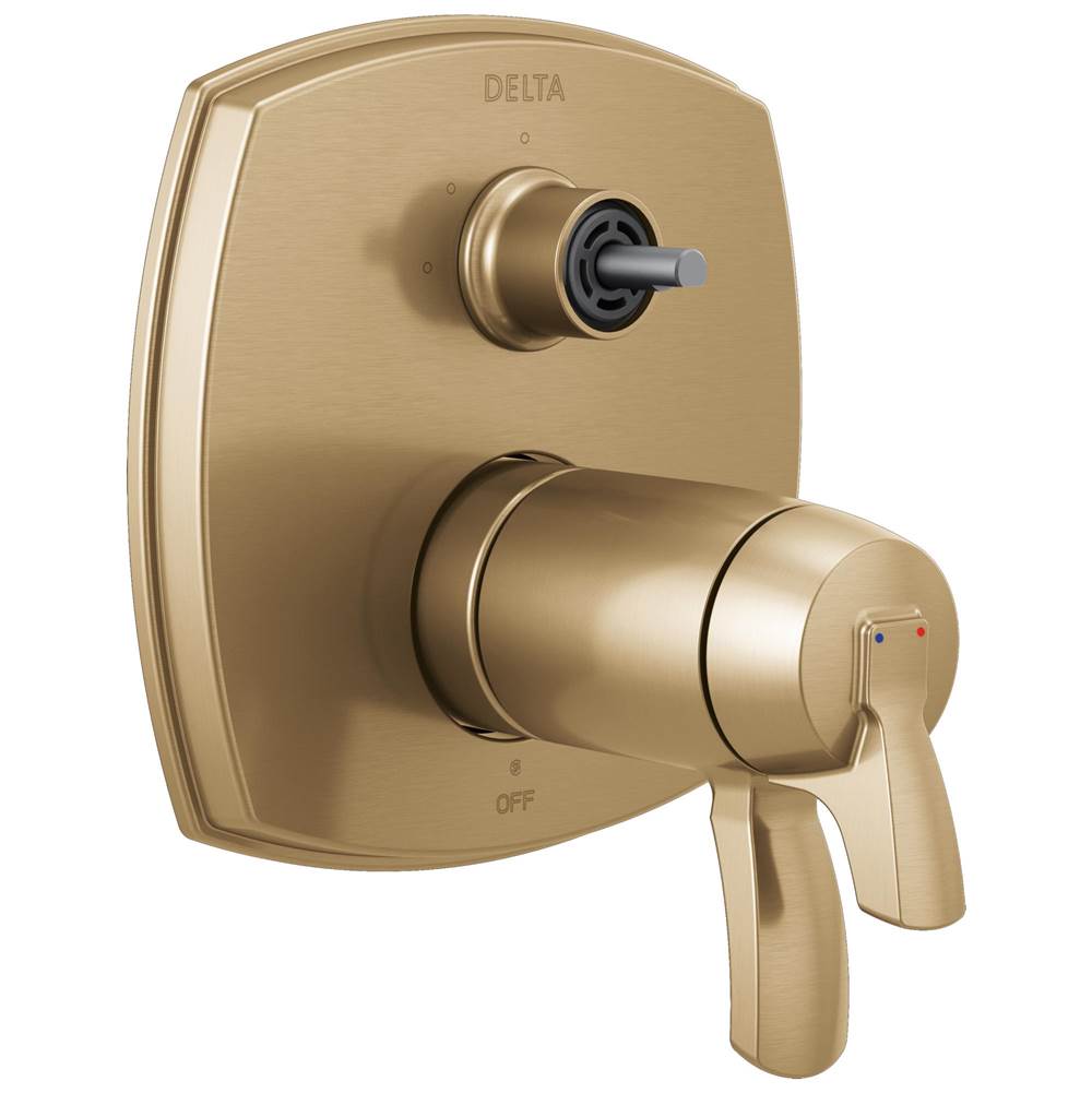 Delta Faucet - Stryke 17 Thermostatic Integrated Diverter Trim with Three Function Diverter Less Diverter Handle - Lumicoat Champagne Bronze