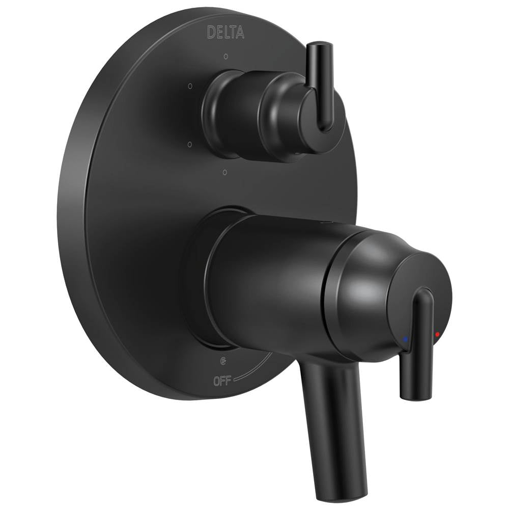 Delta Faucet - Trinsic Contemporary TempAssure 17T Series Valve Trim with 6-Setting Integrated Diverter - Matte Black