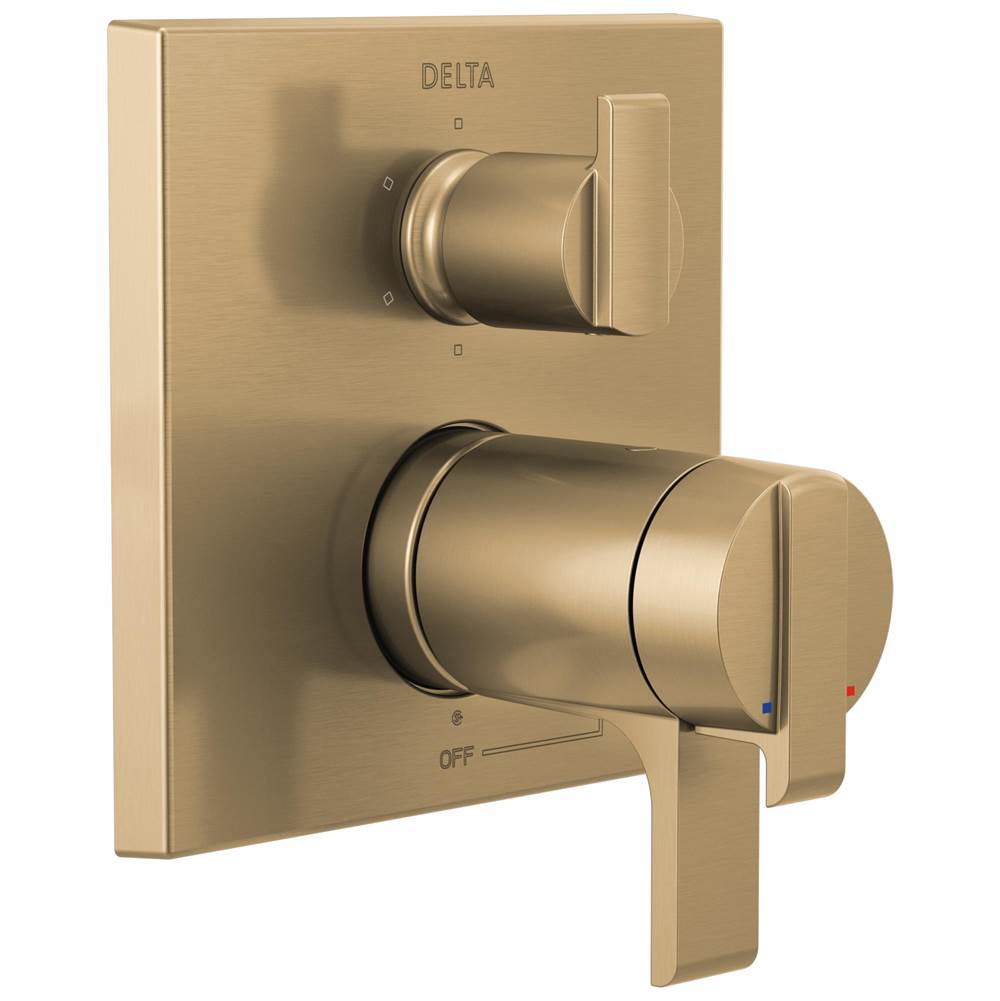 Delta Faucet - Ara Angular Modern TempAssure 17T Series Valve Trim with 6-Setting Integrated Diverter - Champagne Bronze