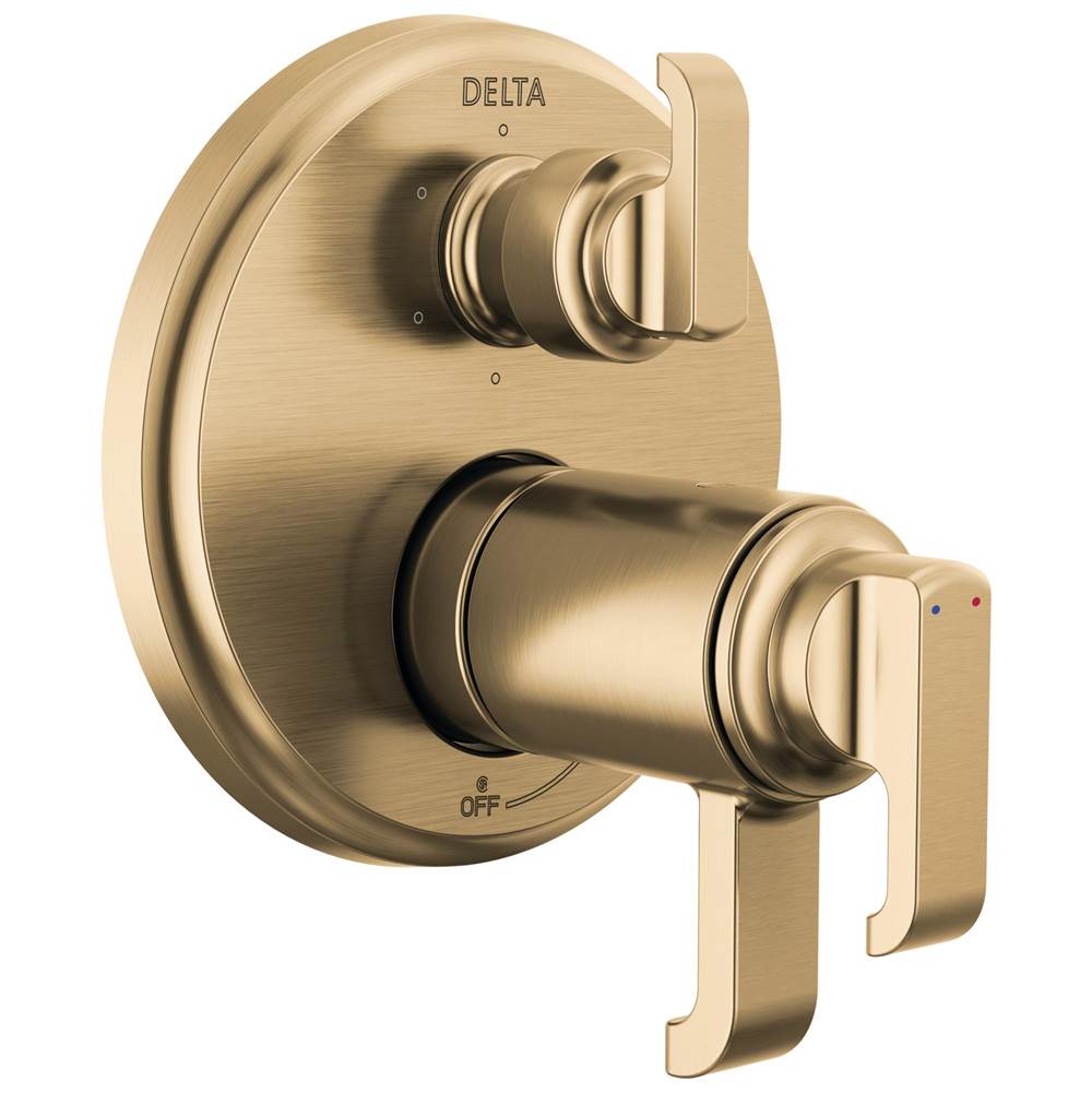 Delta Faucet - TetraE TempAssure 17T Series Integrated Diverter Trim with 6-Setting - Lumicoat® Champagne Bronze