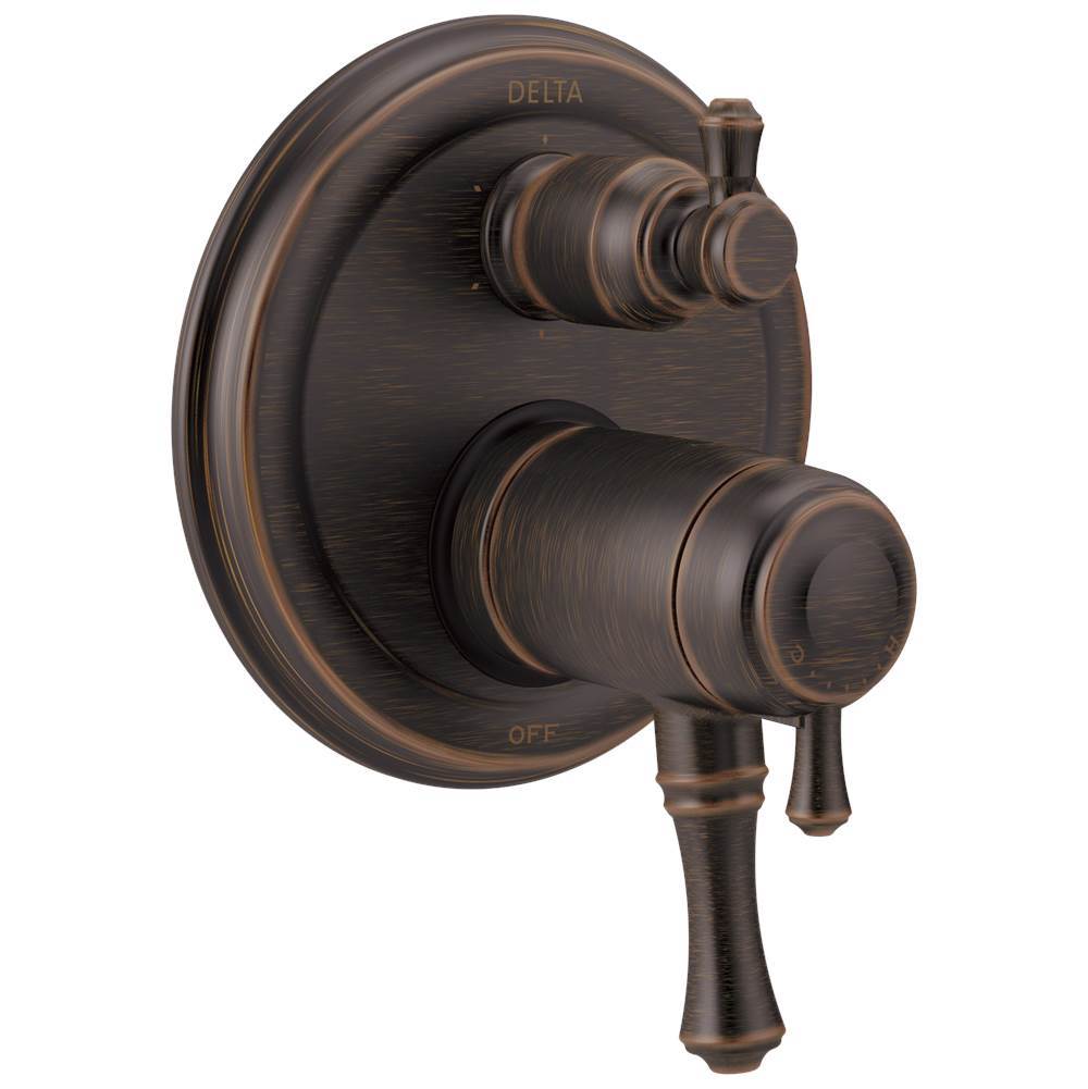 CassidyE Traditional 2-Handle TempAssure 17T Series Valve Trim with 6-Setting Integrated Diverter