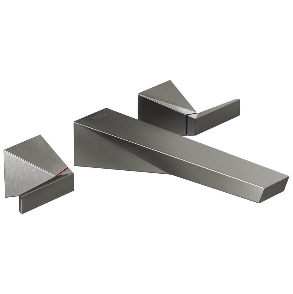 Delta Faucet - TrillianE Two Handle Wall Mount Bathroom Faucet Trim - Lumicoat® Black Stainless