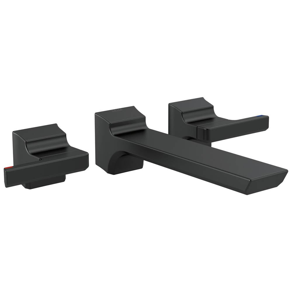 Delta Faucet - PivotalE Two-Handle Wall Mount Bathroom Faucet Trim - Matte Black