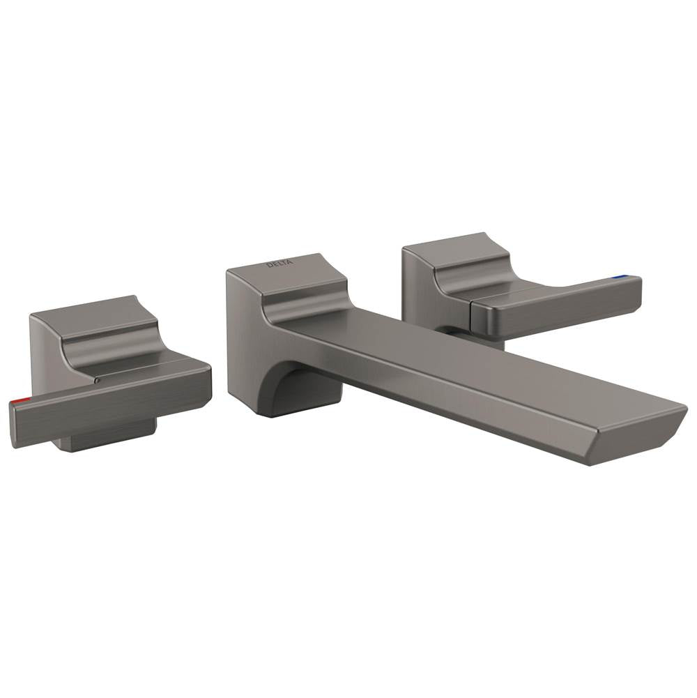 Delta Faucet - PivotalE Two Handle Wall Mount Bathroom Faucet Trim - Lumicoat® Black Stainless