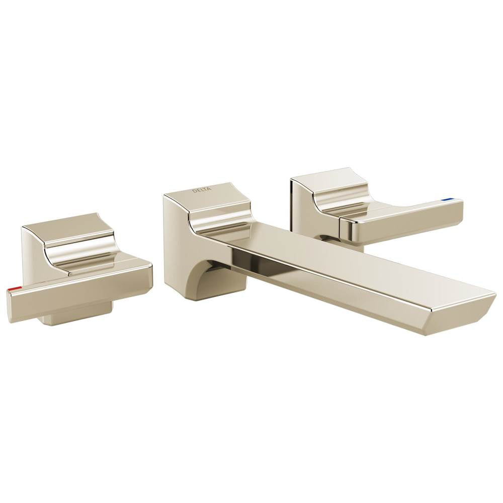 Delta Faucet - PivotalE Two Handle Wall Mount Bathroom Faucet Trim - Lumicoat® Polished Nickel