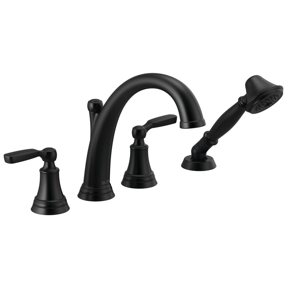 Delta Faucet - WoodhurstE Roman Tub with Hand Shower Trim - Matte Black