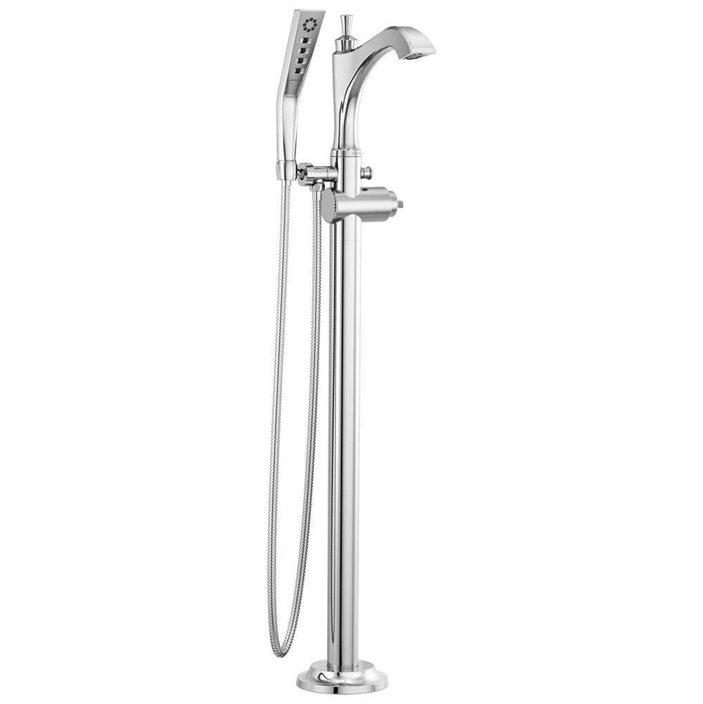 Delta Faucet - DorvalE Single Handle Floor Mount Tub Filler Trim - Less Handle - Chrome