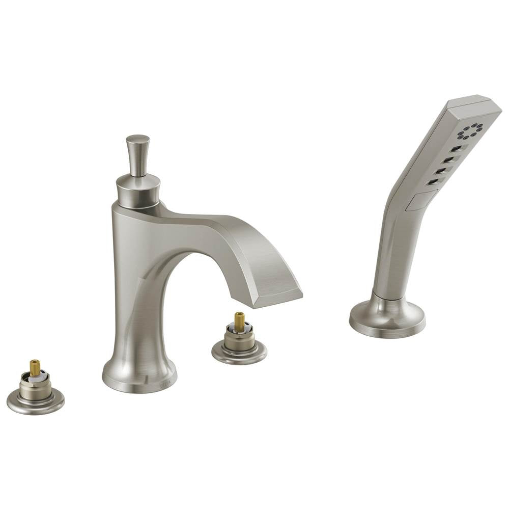Delta Faucet - DorvalE Roman Tub with Hand Shower Trim - Less Handles - Stainless