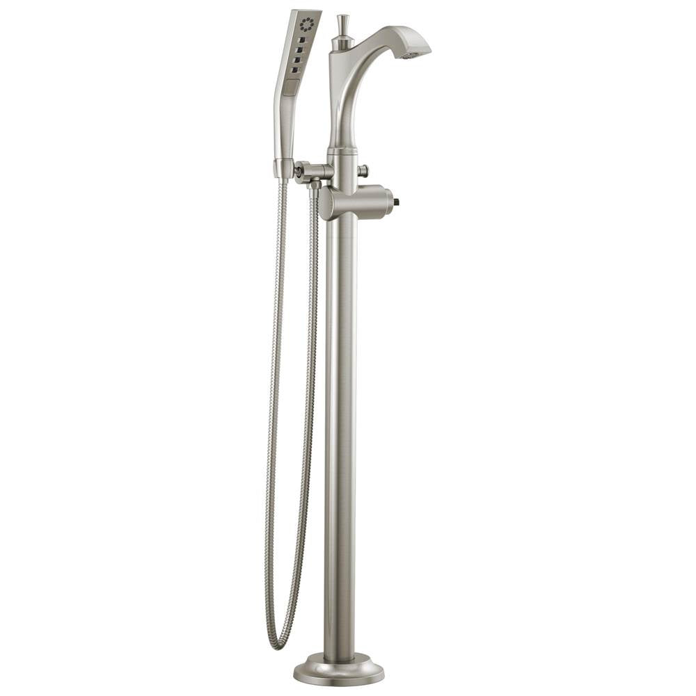 Delta Faucet - DorvalE Single Handle Floor Mount Tub Filler Trim - Less Handle - Stainless