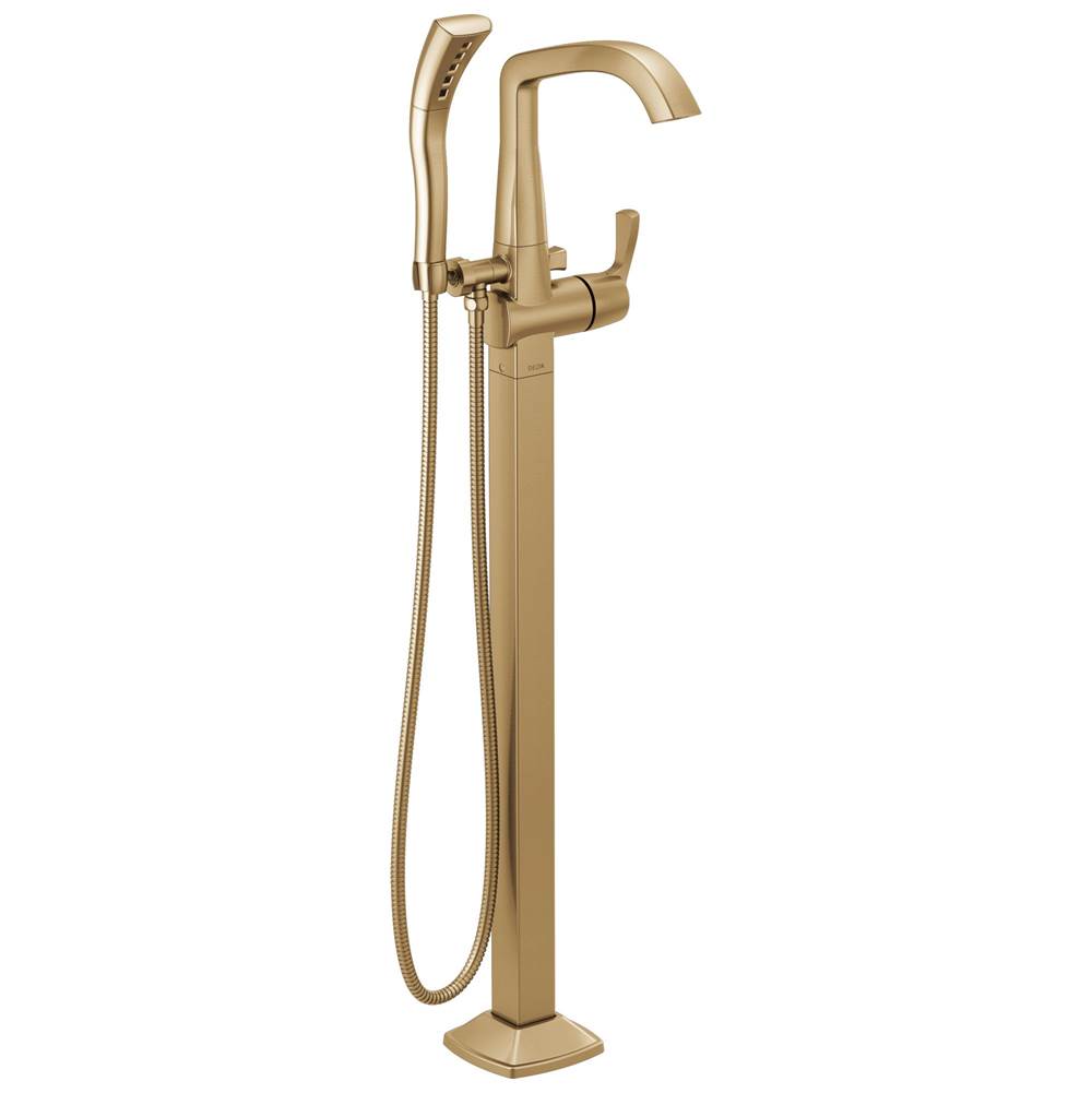 Delta Faucet - Stryke Floor Mount Tub Filler Trim - Lumicoat Champagne Bronze
