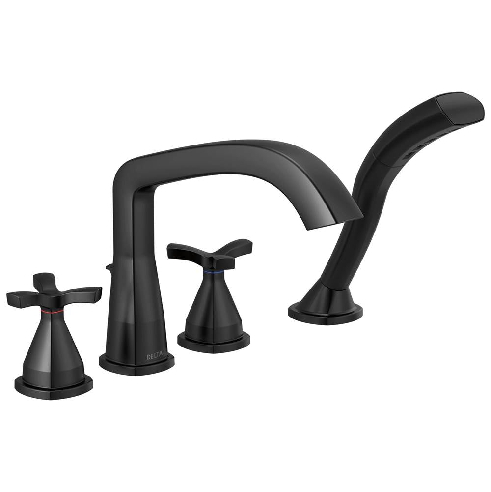 Delta Faucet - Stryke Four Hole Roman Tub Trim - Matte Black
