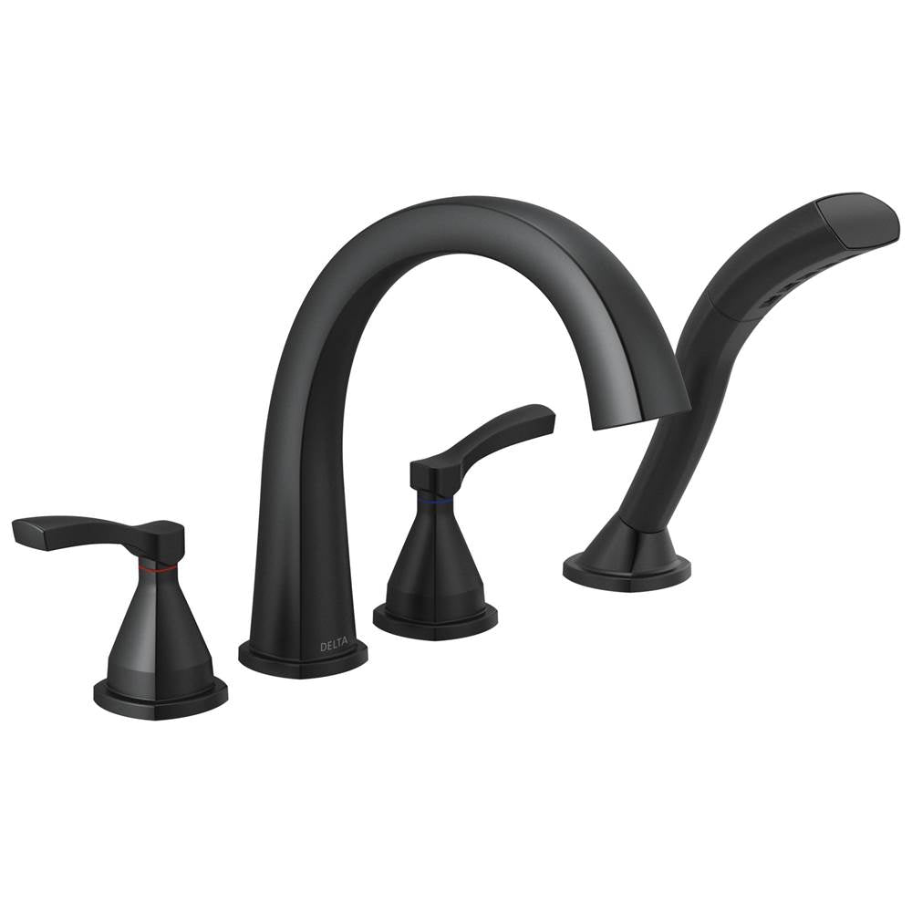 Delta Faucet - Stryke Four Hole Roman Tub Trim - Matte Black