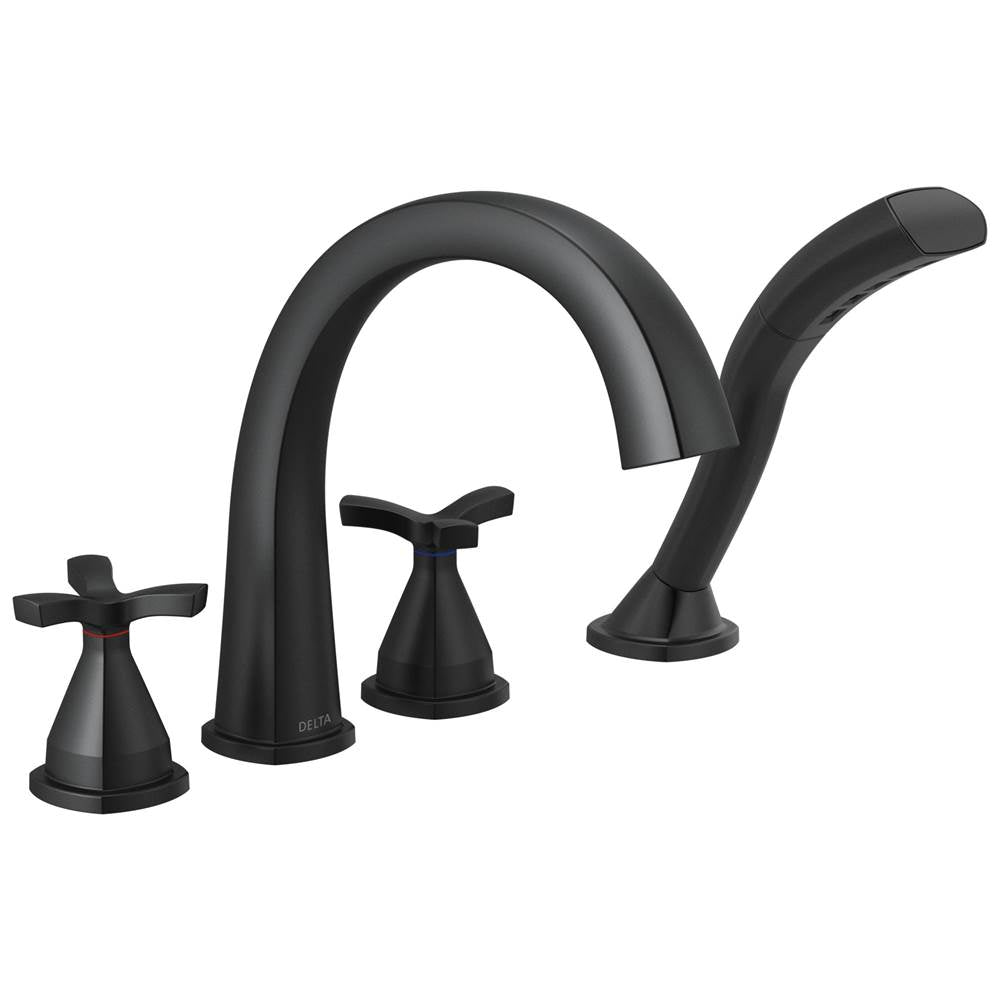 Delta Faucet - Stryke Four Hole Roman Tub Trim - Matte Black