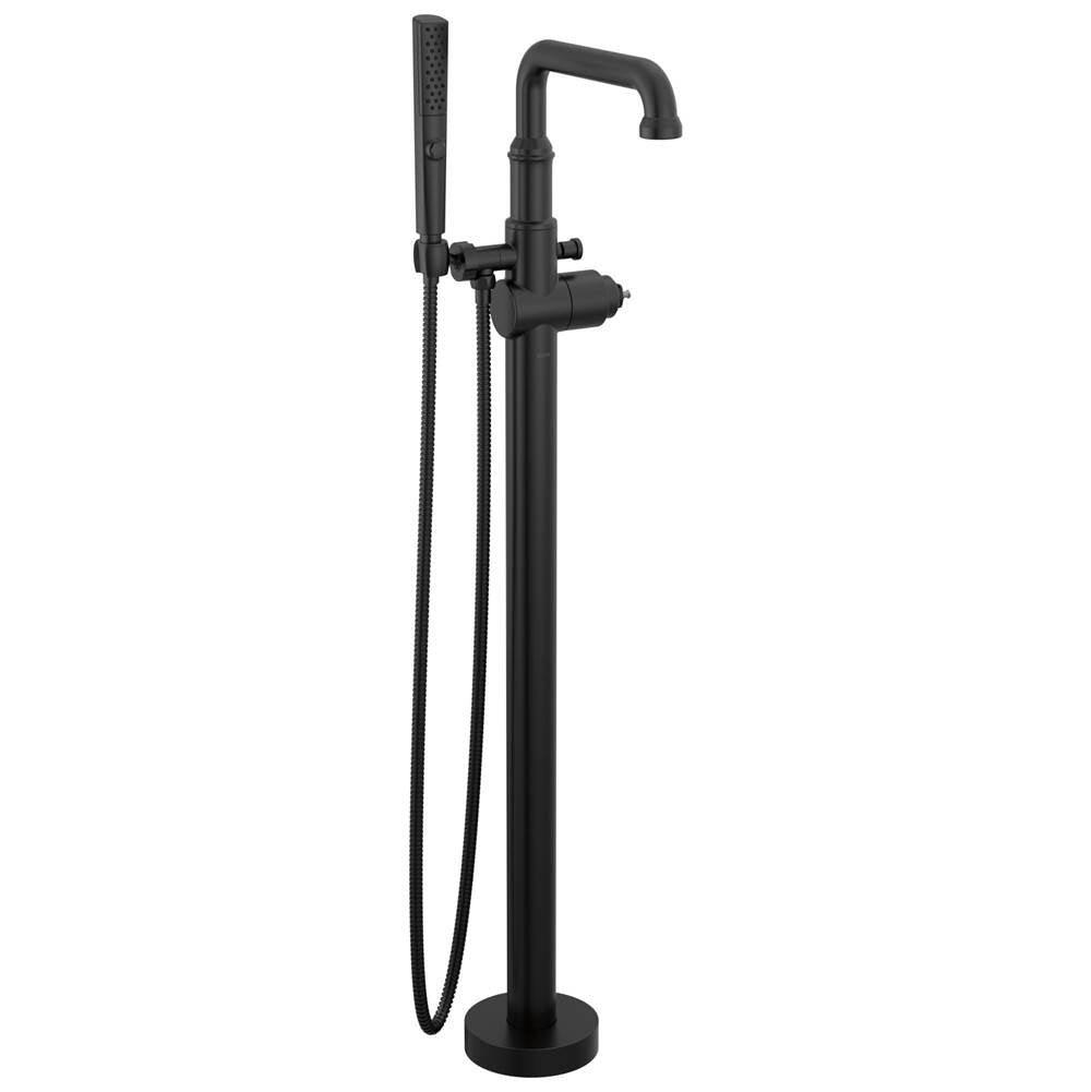 Delta Faucet - BroderickE Floor Mount Tub Filler Trim- Less Handle - Matte Black