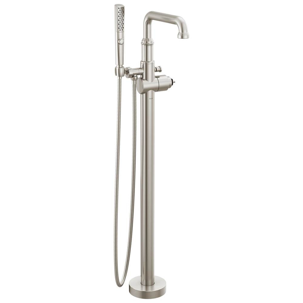 Delta Faucet - BroderickE Floor Mount Tub Filler Trim- Less Handle - Lumicoat® Stainless