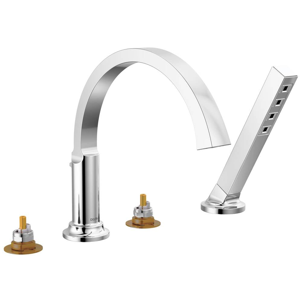 Delta Faucet - TetraE Roman Tub Trim with Hand Shower - Lumicoat® Chrome