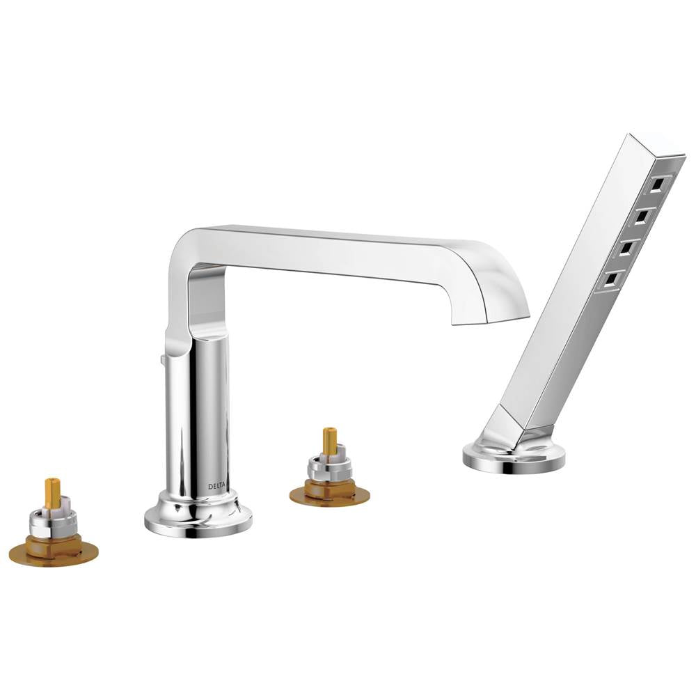 Delta Faucet - TetraE Roman Tub Trim with Hand Shower - Lumicoat® Chrome