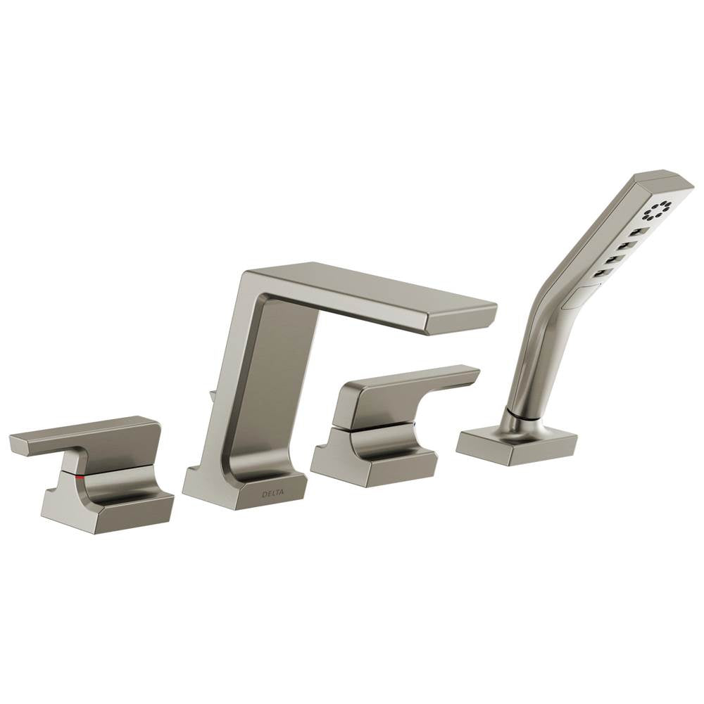 Delta Faucet - PivotalE Roman Tub with Hand Shower Trim - Lumicoat® Stainless