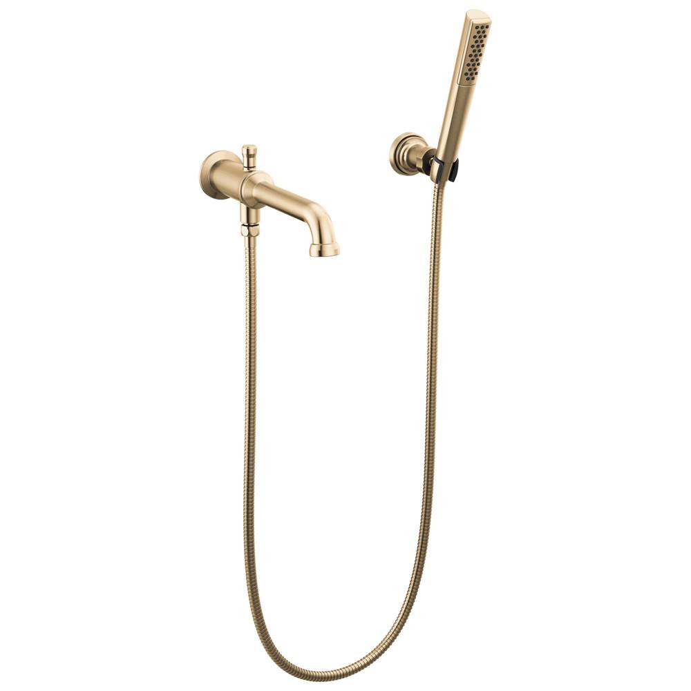Delta Faucet - BroderickE Wall Mount Tub Filler Trim with Hand Shower - Less Handles - Lumicoat® Champagne Bronze