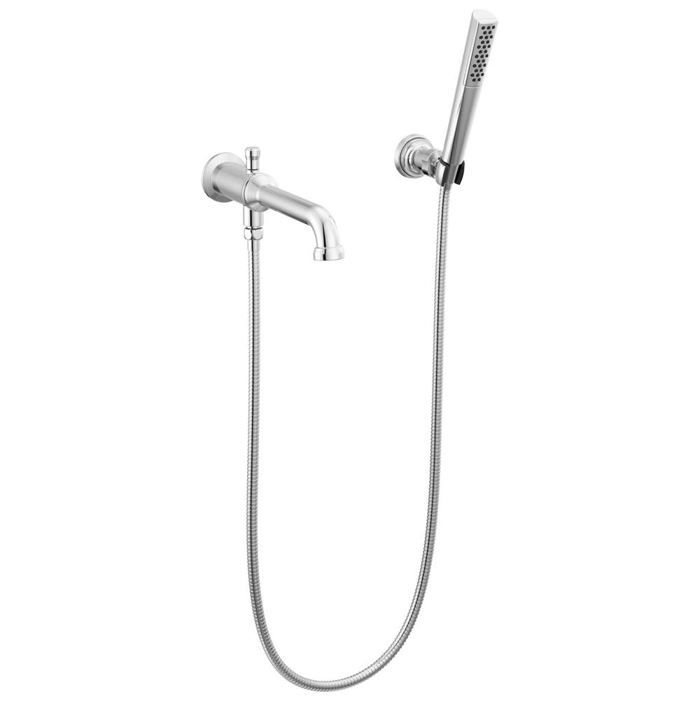 Delta Faucet - BroderickE Wall Mount Tub Filler Trim with Hand Shower - Less Handles - Lumicoat® Chrome