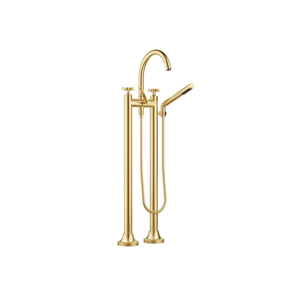 Dornbracht - VAIA Two-Hole Tub Mixer For Freestanding Installation With Hand Shower Set In Brushed Durabrass - Brushed Durabrass